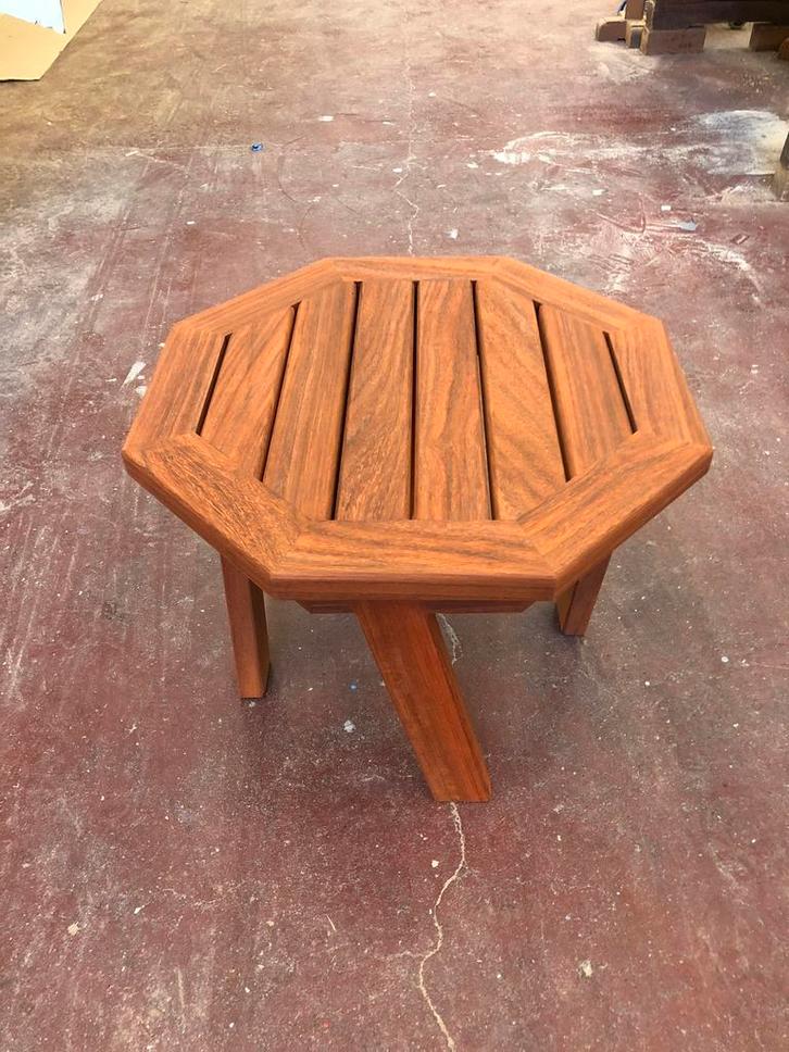 Padoek buiten salontafel uniek stuk nieuw, Jardin & Terrasse, Tables de jardin, Neuf, Bois, Enlèvement