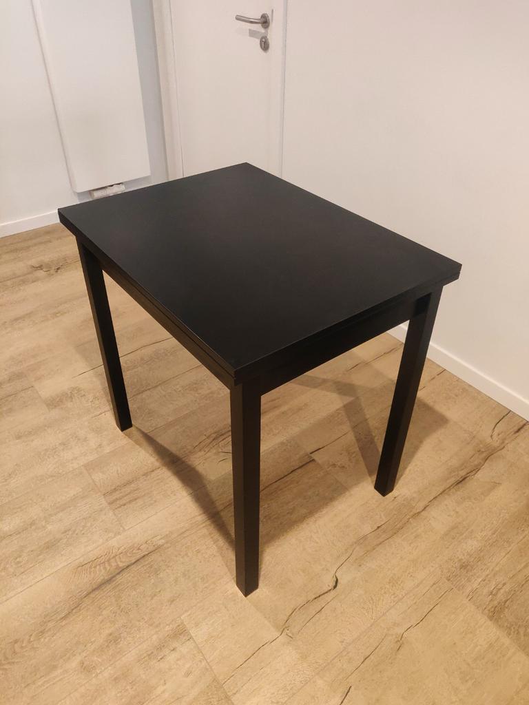 Table à manger - Noire - Rallonge - 2/4 personnes, Maison & Meubles, Enlèvement, Quatre personnes