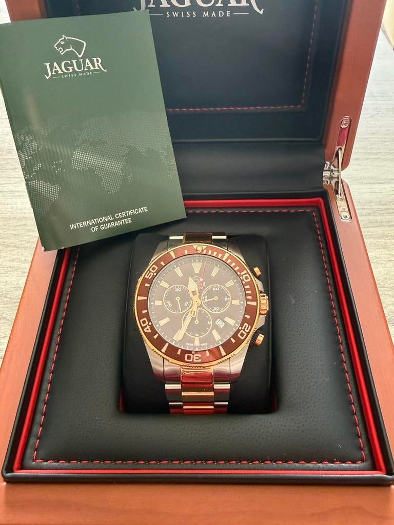 Jaguar J868/1, Handtassen en Accessoires, Horloges | Heren, Staal, Staal, Polshorloge, Zo goed als nieuw