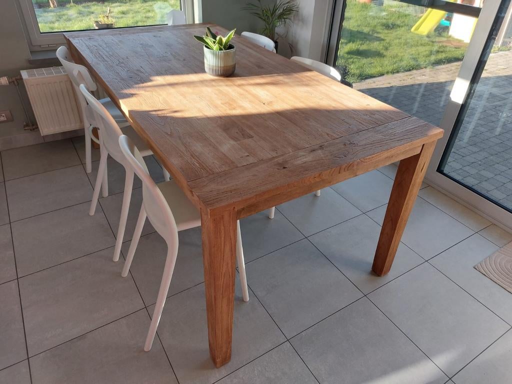 Teak eettafel 200x100, Huis en Inrichting, Tafels | Eettafels, Ophalen