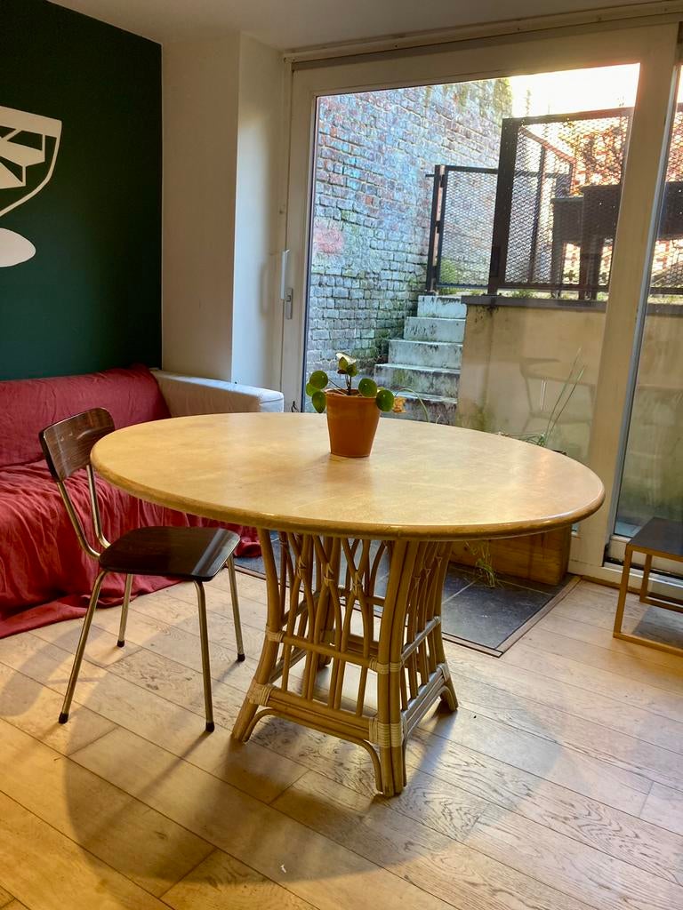 Ronde houten tafel, Ophalen, Gebruikt, Rond, Overige houtsoorten