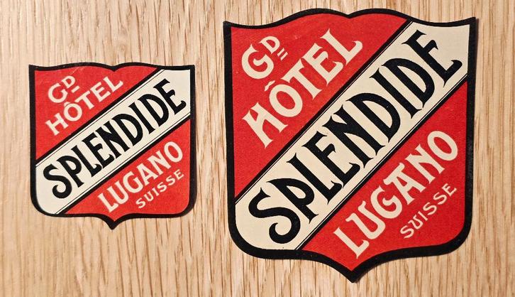 Grand Hotel Splendide Lugano - Oud label Label 214, Verzamelen, Merken en Reclamevoorwerpen, Ophalen of Verzenden