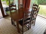 Massieve eettafel uitschuifbaar, Huis en Inrichting, Tafels | Eettafels, Ophalen, Zo goed als nieuw
