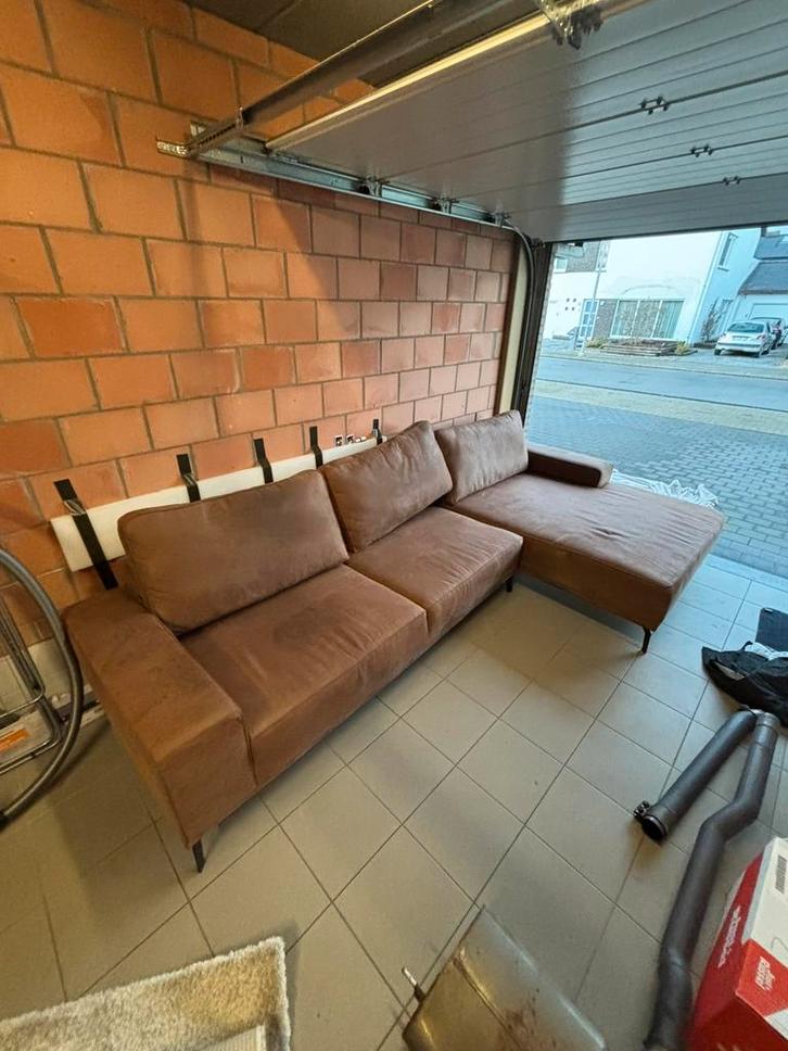 Hoekzetel cognac, Huis en Inrichting, Zetels | Complete zithoeken, Zo goed als nieuw, Ophalen