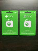 Xbox gift cards, 2 van €25 en ongebruikt, Consoles de jeu & Jeux vidéo, Consoles de jeu | Xbox One, Enlèvement ou Envoi, Neuf