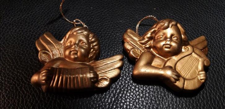 Vintage jaren 1970, vergulde engeltjes, 15 euro, Hobby & Loisirs créatifs, Articles de fête, Comme neuf, Enlèvement ou Envoi