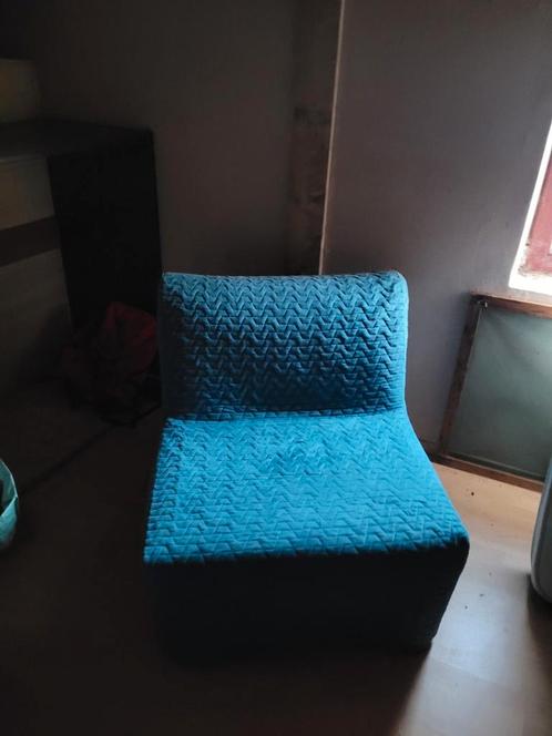 Sofa bed IKEA Lycksele Lövås 1 person. Colour Blue-Green, Huis en Inrichting, Slaapkamer | Slaapbanken, Zo goed als nieuw, Blauw
