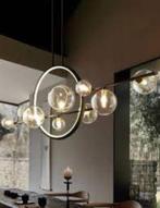 Archipel Hanglamp 10_bollen zwart, Ophalen, Zo goed als nieuw, Glas, 50 tot 75 cm
