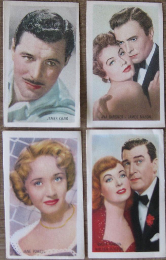 4 fotoprentjes reeks Vedetten van de film M.G.M. (Kwatta), Verzamelen, Foto's en Prenten, Zo goed als nieuw, Prent, Overige onderwerpen