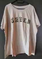 T-shirt korte mouwen - Mt 52, Kleding | Dames, Grote Maten, Ophalen of Verzenden, Zo goed als nieuw, Beige, Shirt of Top