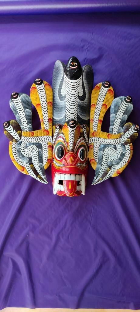 Groot Houten masker uit Sri Lanka, Antiek en Kunst, Kunst | Niet-Westerse kunst, Ophalen of Verzenden