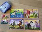 Set van 4 puzzels in koffer (paarden), Kinderen en Baby's, Speelgoed | Kinderpuzzels, 6 jaar of ouder, Meer dan 50 stukjes, Ophalen of Verzenden