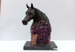 groot EBANO beeld amethist quartz brons paard, Antiek en Kunst, Ophalen of Verzenden, Brons