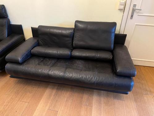 Rolf Benz tweezit, Huis en Inrichting, Fauteuils, Gebruikt, Leer, 125 cm of meer, 75 tot 100 cm, Ophalen