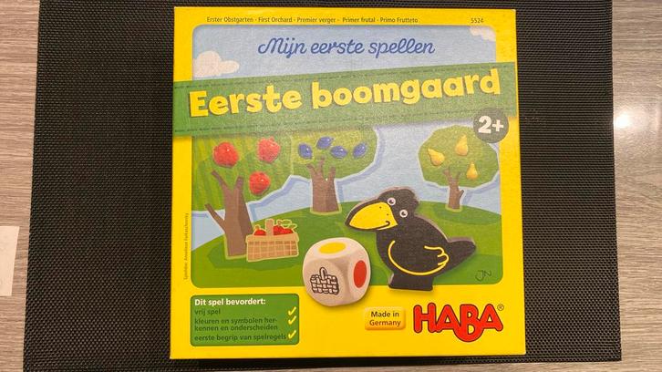HABA - Eerste boomgaard, Hobby en Vrije tijd, Gezelschapsspellen | Bordspellen, Zo goed als nieuw, Ophalen