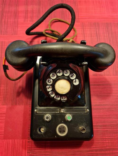 Telefoon bakeliet draaischijf - zwart, Telecommunicatie, Vaste telefoons | Niet Draadloos, Gebruikt, Bakeliet, Ophalen
