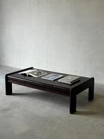 Vintage houten lage salontafel met lades, Huis en Inrichting, Tafels | Salontafels, Ophalen, Zo goed als nieuw