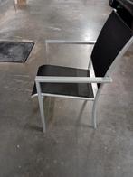 4 chaises de patio en aluminium gris avec coussins assortis, Comme neuf, Empilable, Enlèvement, Aluminium