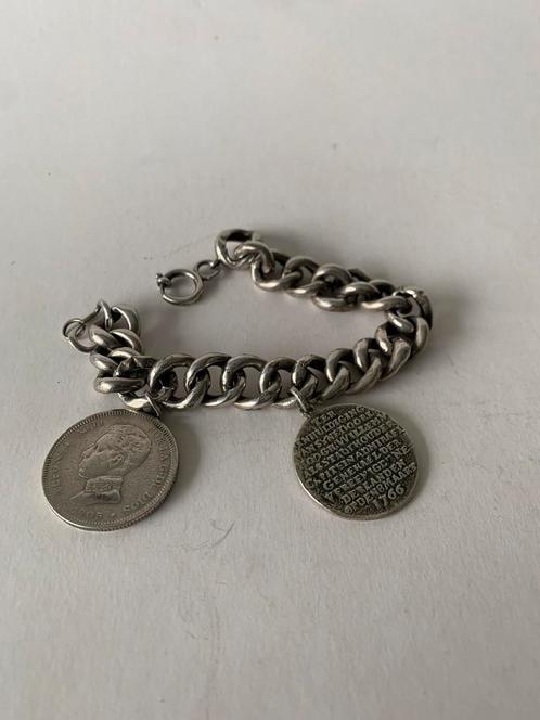 1766 NOORDELIJKE NEDERLANDEN ( ZILVER ) - MUNT ARMBAND., Antiek en Kunst, Antiek | Zilver en Goud, Ophalen of Verzenden