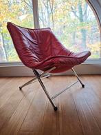 1970 Molinari leather folding chair, Huis en Inrichting, Ophalen of Verzenden, Zo goed als nieuw