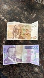 Billet 1000 francs 2000 francs, Ophalen of Verzenden, België, Setje