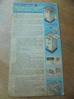 Ancienne notice cartonnée de machine à laver HOOVER 1959, Collections, Autres types, Enlèvement ou Envoi