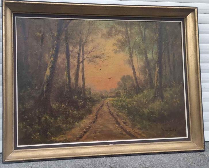 Huile sur toile chemin signe Louis van lint, Antiquités & Art, Art | Peinture | Classique, Enlèvement ou Envoi