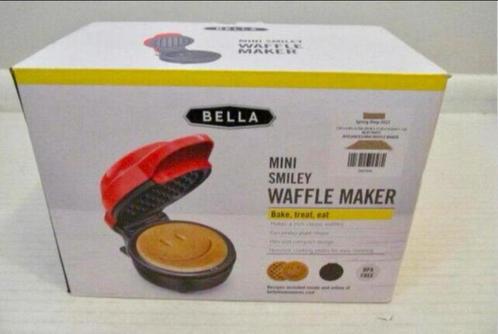 Bella Mini Smiley Waffle Maker waffels waffel-machine NIEUW, Elektronische apparatuur, Wafelijzers, Nieuw, Uitneembare platen