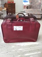 Set van 2 vintage lederen reiskoffers, Handtassen en Accessoires, Koffers, Ophalen, Gebruikt, Leer