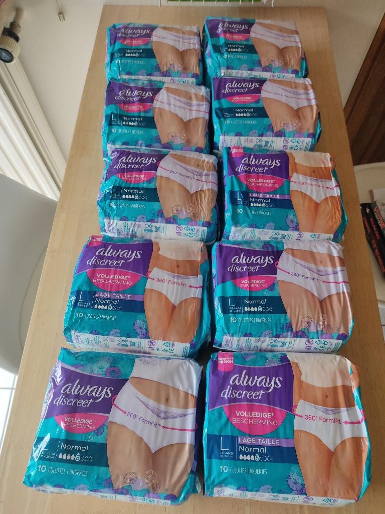 Nieuw. 10 pakken always discreet broekjes. Maat large ., Diversen, Verpleegmiddelen, Nieuw, Ophalen