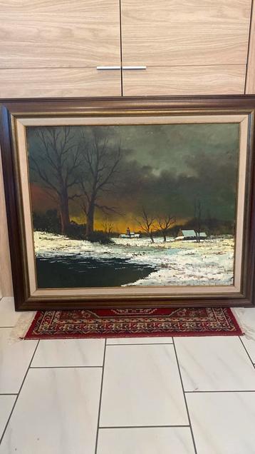 expressionistisch winterlandschap van Piet Mees (100x85cm) beschikbaar voor biedingen