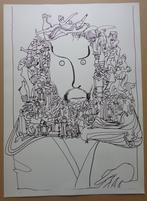 VIC GENTILS / FIGUUR / ZW-W ZEEFDRUK / 78x56cm / SIG / 1973, Antiek en Kunst, Kunst | Litho's en Zeefdrukken, Ophalen of Verzenden