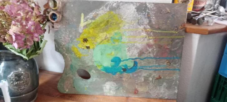 Oud verfschilderspalet, Antiek en Kunst, Kunst | Schilderijen | Klassiek, Ophalen of Verzenden