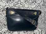 Onberispelijke marineblauwe leren vintage GUCCI-tas, Blauw, Leer