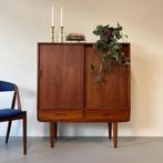 - Vintage highboard, Deens, teak -, Ophalen of Verzenden, Gebruikt