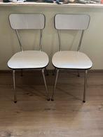 Formica 2 grijze keukenstoelen + 2 Tabouret stoel, Ophalen