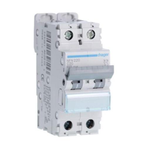 Disjoncteur 20A Hager - 2P - 3kA - courbe C, Diversen, Overige Diversen, Zo goed als nieuw, Ophalen