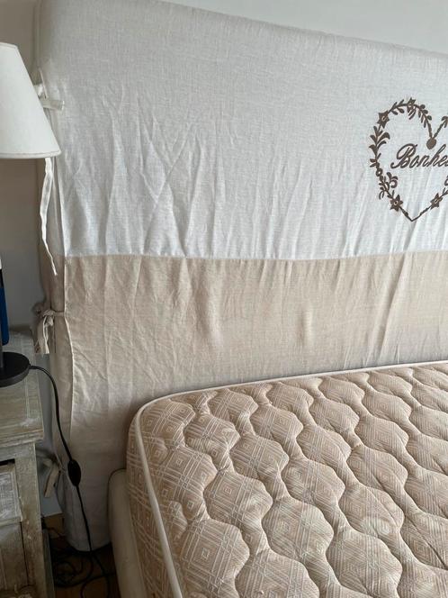 Tête de lit ´Bonheur’ 1,6m, Maison & Meubles, Chambre à coucher | Lits, Utilisé, Deux personnes, 160 cm, Tissu, Blanc