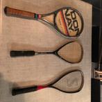 2 maal squash racket en 1 tennisracket (vintage), Sport en Fitness, Squash, Ophalen, Gebruikt, Racket, Met hoes