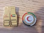 Emirates Red Crescent Badge, set van 2, Verzenden, Overige soorten, Embleem of Badge