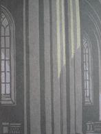 interieur OLV kerk Brugge Eduard Pellens houtsnede lino, Ophalen of Verzenden