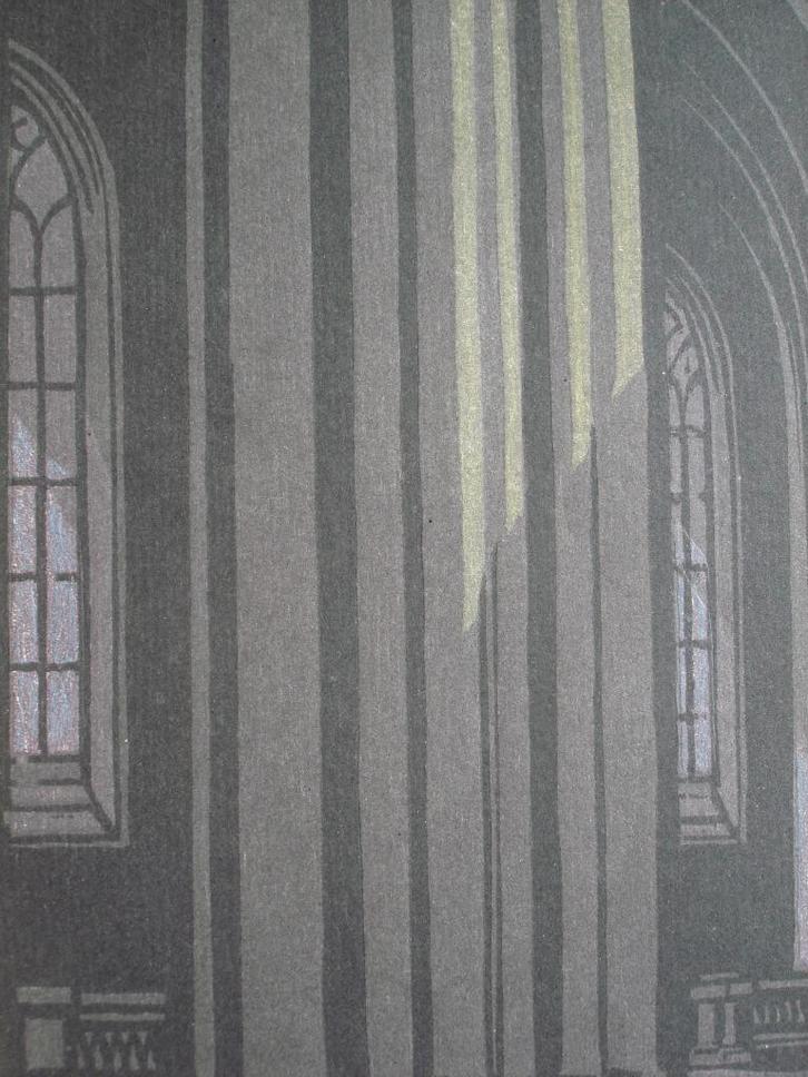 interieur OLV kerk Brugge Eduard Pellens houtsnede lino, Antiek en Kunst, Kunst | Etsen en Gravures, Ophalen of Verzenden