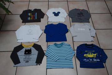 Set T-shirts voor babyjongens met lange mouwen T74 of 6/9 M