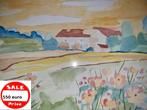 Toon Hermans Aquarel  uniek werk Zomer Landschap  gesigneerd, Ophalen