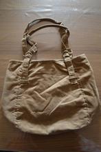 Tas velours beige 43 x 32 cm bodem 16 cm, Ophalen of Verzenden, Gebruikt, Beige, Overige typen