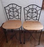 2 chaise fer forgé, Croix Camargue , Cheval , Taureaux, Comme neuf, Deux, Enlèvement, Métal