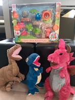 Nieuw dinosaurus speelset met geluid, rugzak en 2 knuffels, Ophalen of Verzenden, Zo goed als nieuw