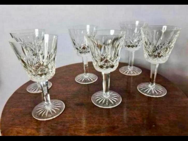 6 verres à vin en cristal Waterford Crystal « Lismore », Antiquités & Art, Antiquités | Verre & Cristal, Enlèvement ou Envoi