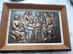 Tableau en cuivre en relief avec encadrement en bois, Antiquités & Art, Enlèvement ou Envoi, Cuivre