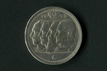 100 frank 4 Belgische koningen 1950 zilver in het Frans beschikbaar voor biedingen